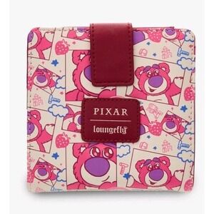 NEW Loungefly Disney Pixar Toy Story Lotso AOP Bi-fold Snap Wallet